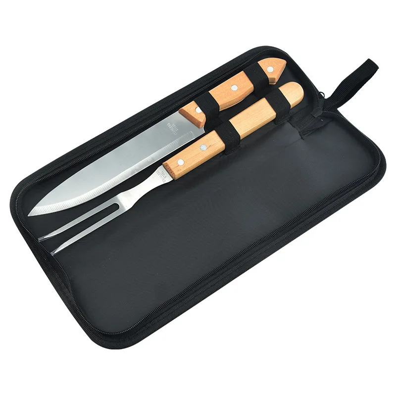 4 Piece Wooden BBQ Accessories Grilling Tools Set with Tongs Spatula Fork and Knife Utensils for Backyard Barbecue Camping