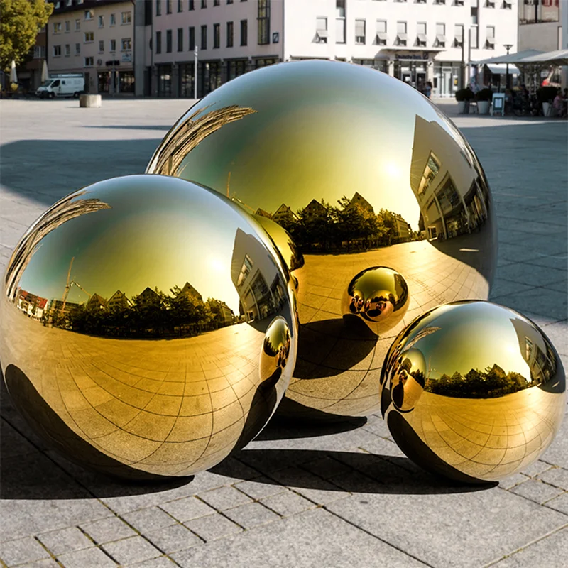 Golden Plated Hot Selling High Quality Stainless Steel Decoration Balls Mirror Polishing Hollow Ball