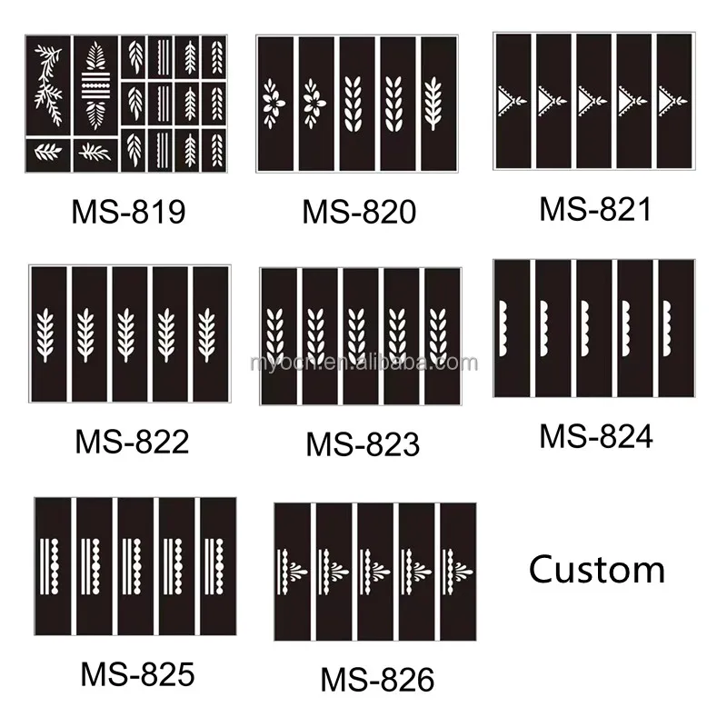 Custom Self Adhesive Temporary Henna Tattoo Paste  stencil Hand painted finger  Juice spray tattoo stencils