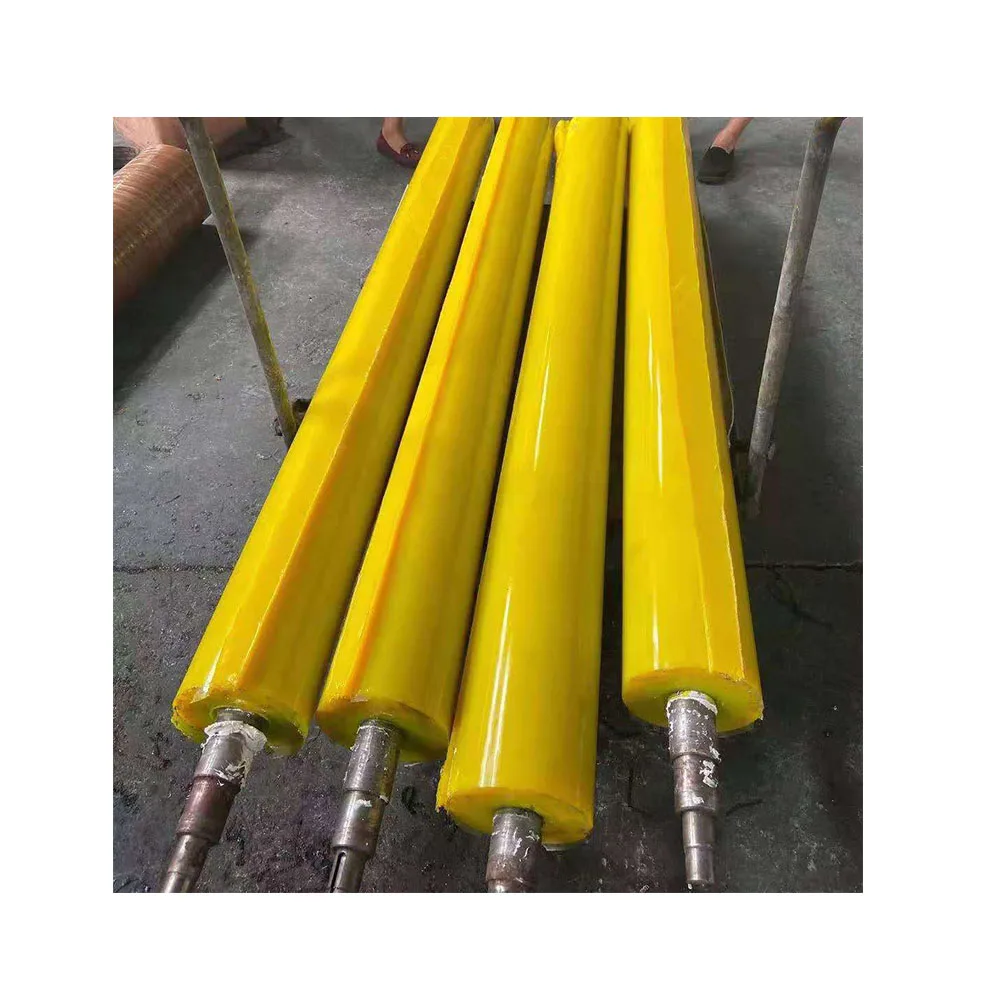 good quality high quality PU coated conveyor roller polyurethane roller heavy duty rubber coating conveyor roller