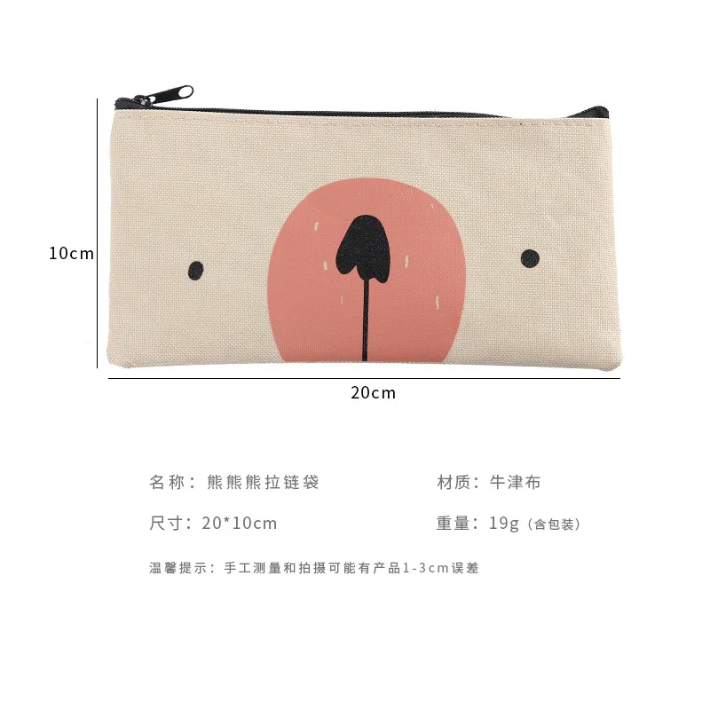 Pencil Case Bear Canvas Gift Estuches School Pencil Box Pencilcase Pencil Bag School Supplies Stationery