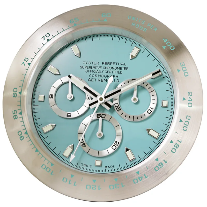 Luxury Metal Wall Clock Watch Shape Wall Clock Quartz Analog Living Room Sweep Silent Movement Single Face Needle (t6139) Quartz