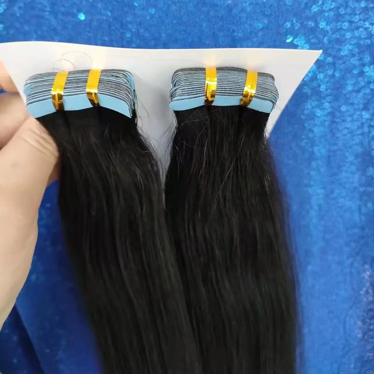 Best sale tape in hair extensions 100% human hair and raw indian temple hair in stock
