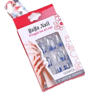 
Wholesale Nail Polish Sticker silver Glitter Bright Nails Art Decals Decorations Full Cover Wraps 