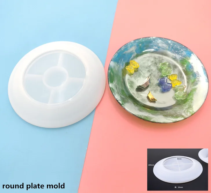  1044 DIY Silicone Oval Plate Molds Mini Rolling Tray