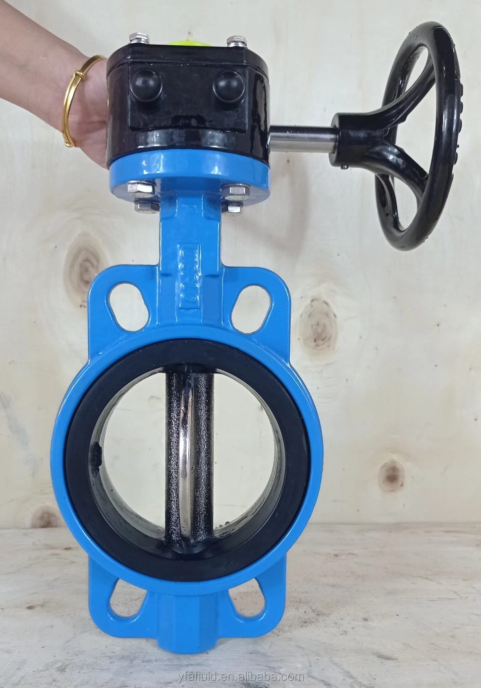 YFA Centerline Turbine Flange Butterfly Valve Carbon Steel DI Wafer Type Soft Sealing Center Lined Butterfly Valve