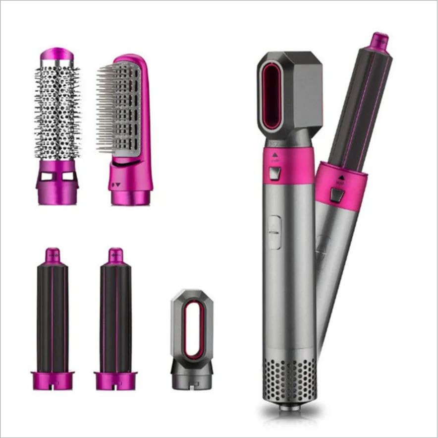 Portable hot air comb Electric Brush Blow Dryer Hair Curling 5 In 1 automatic air curling iron