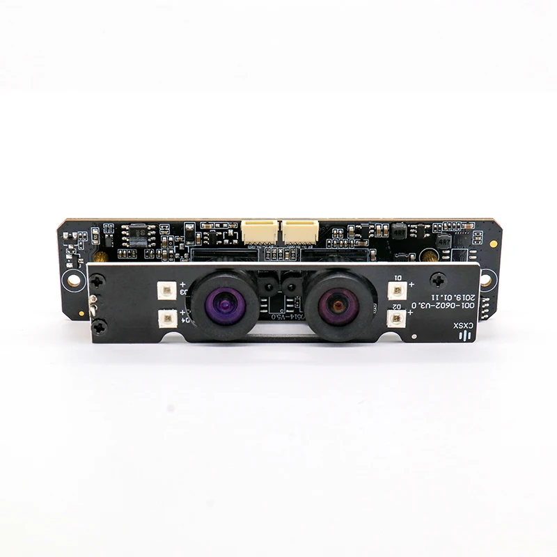 Factory USB 2.0 UVC Free Driver AI Algorithmic Binocular HDR WDR 2MP 3D Dual Lens Camera Module for Access Control System
