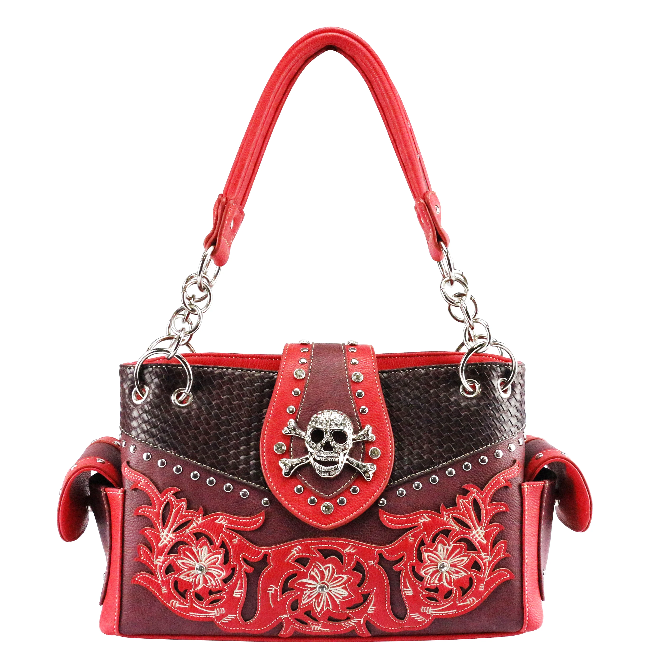 Роскошный женский кошелек с черепом в западном стиле, кожаные сумки на заказ