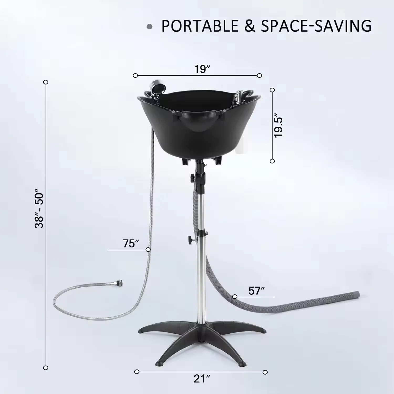 Simple style Deep Shampoo Bowl Adjustable Height Salon Hair Basin