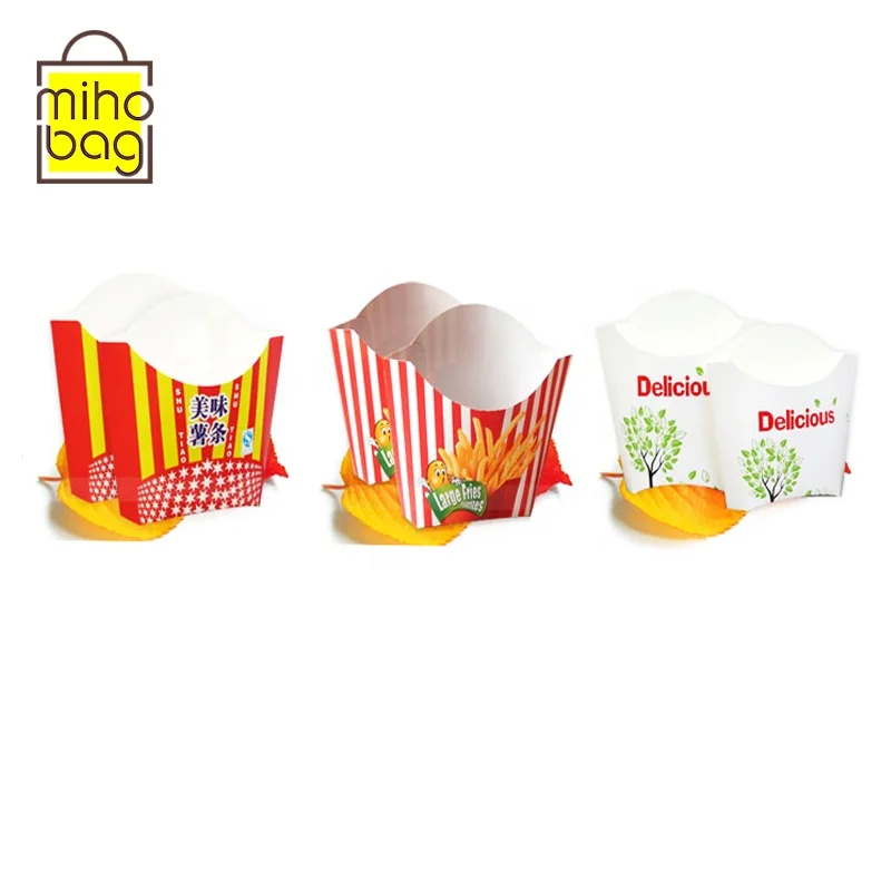 cheap price middle size french fries potato chips paper box/snack container