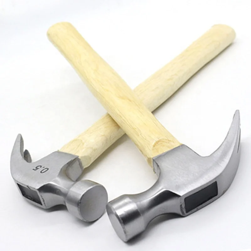 Multi-purpose claw hammer with wooden handle