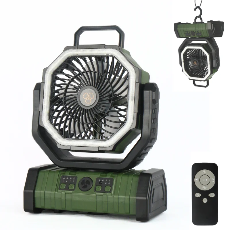 20000mAh charging table fan Shake head function 15W wireless remote control outdoor camping fan