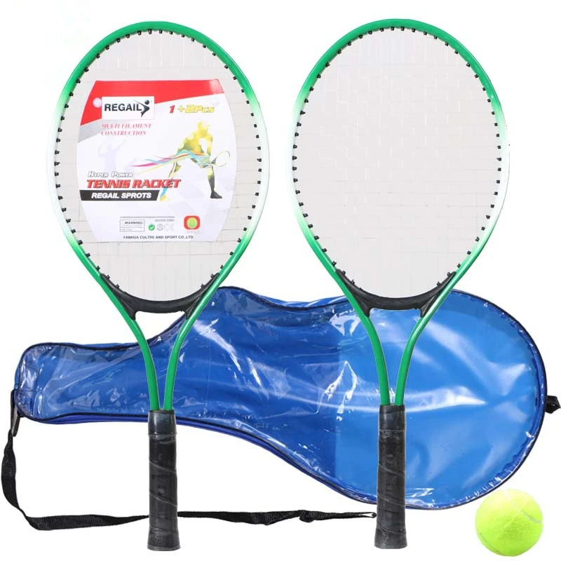 
Set of 2 Iron Alloy Nylon Tennis Racket for Children Youth Beginners Training 