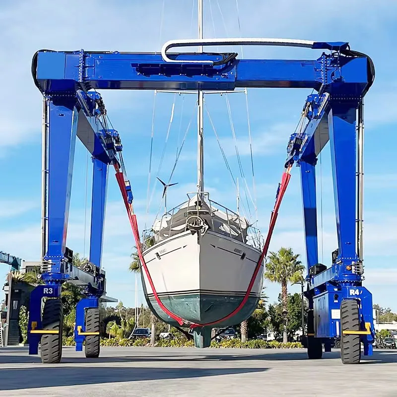 500t mobile boat hoist gantry lift yacht handling machine