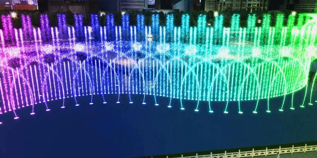 Full color LED lights water dancing speakers floating fountain control system