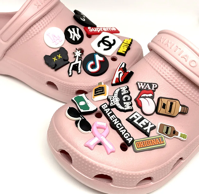 2021 PVC Wholesale Custom  Shoe Charms for sandal decoration pvc croc shoe charms