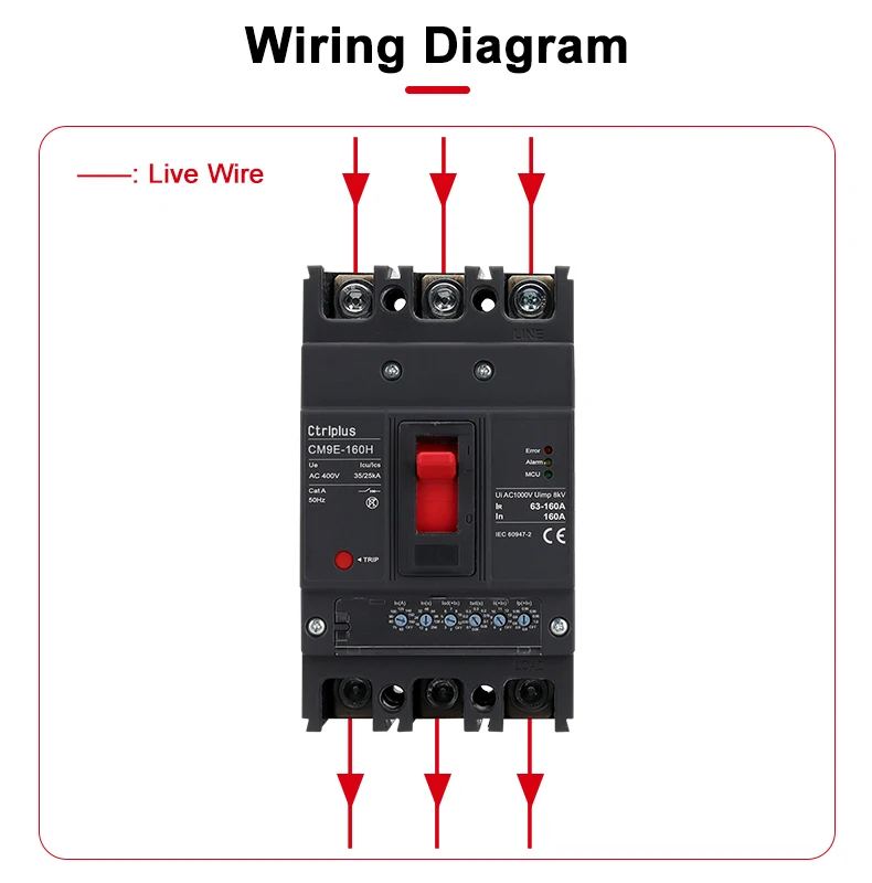 CM9E Continuous Supply Assurance Adjustable 1000At MCCB 160A 30Ma Ats Cover Lockout 1250A 1000Amp