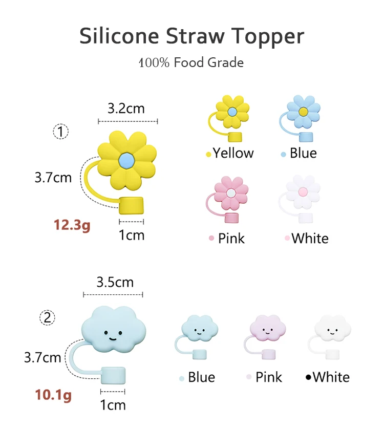 Available could design BPA free Food grade Non toxic Safe 100% full Silicone straw Covers for 8mm 10mm sippy straw hat