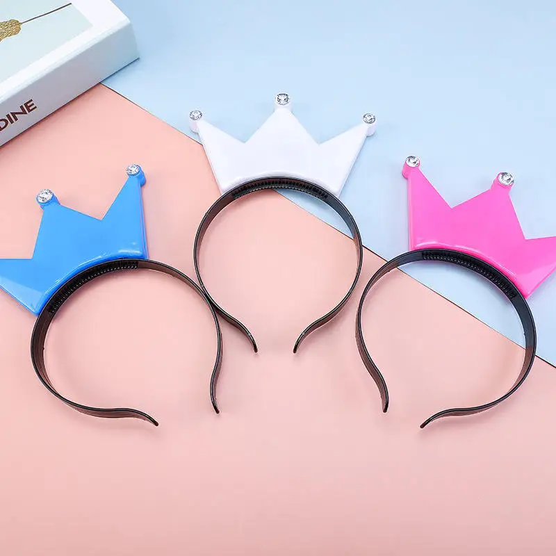 Girls Princess Tiara Crown Flashing Led Mardi Gras Headbands Party Christmas Hairbands Wedding Birthday Cosplay Plastic HairHoop