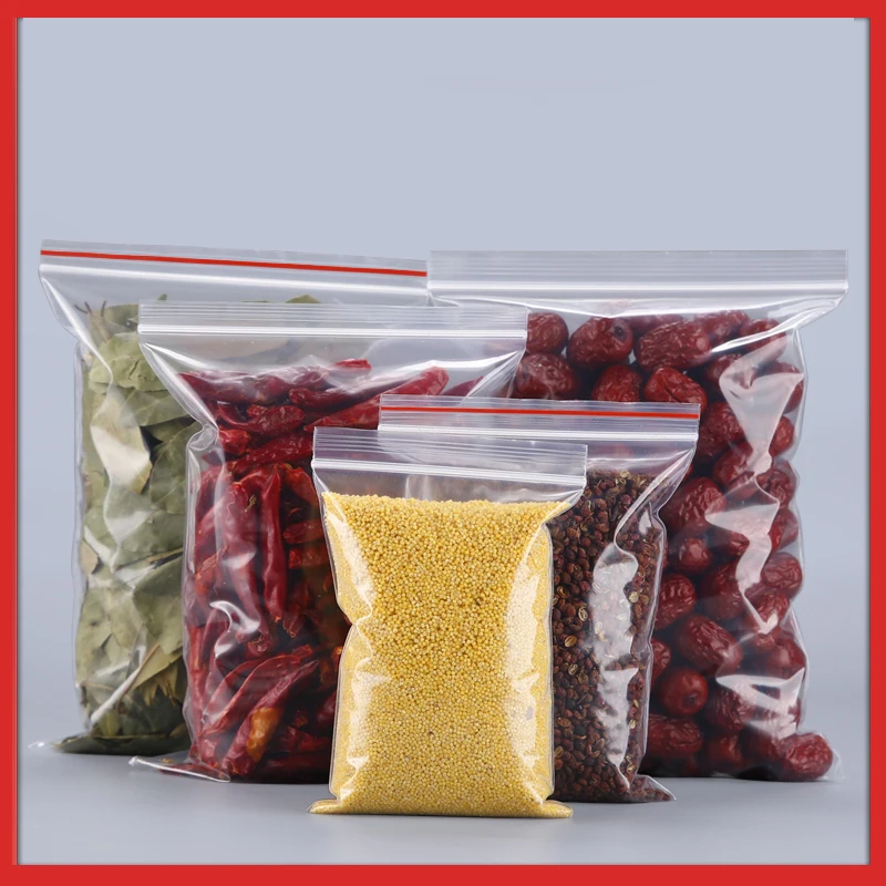 Ziplocked food bag thickened tea sealed bag separate large plastic packing bag melon seeds dry snacks
