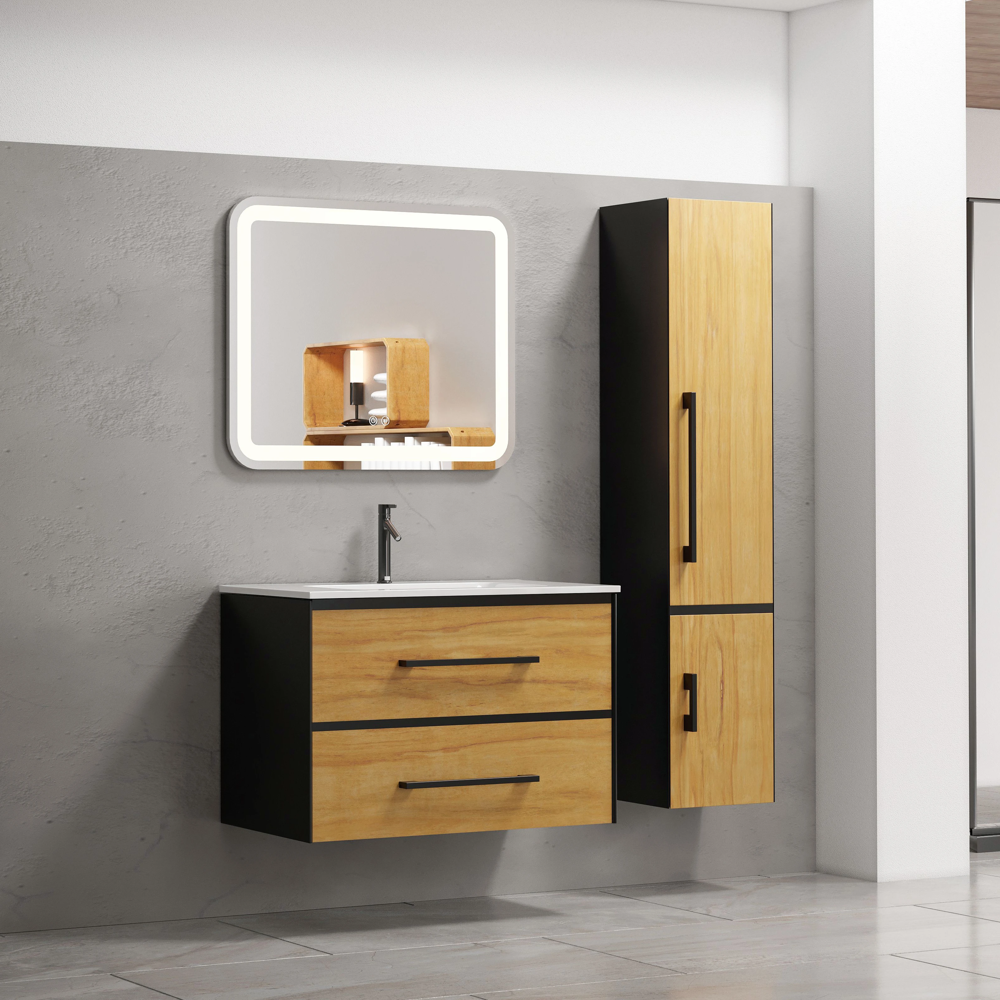 15YRS OEM/ODM Experience Factory Hot Selling Compact Bathroom Wall Cabinet Sink Vanity Modern Bathroom Cabinet