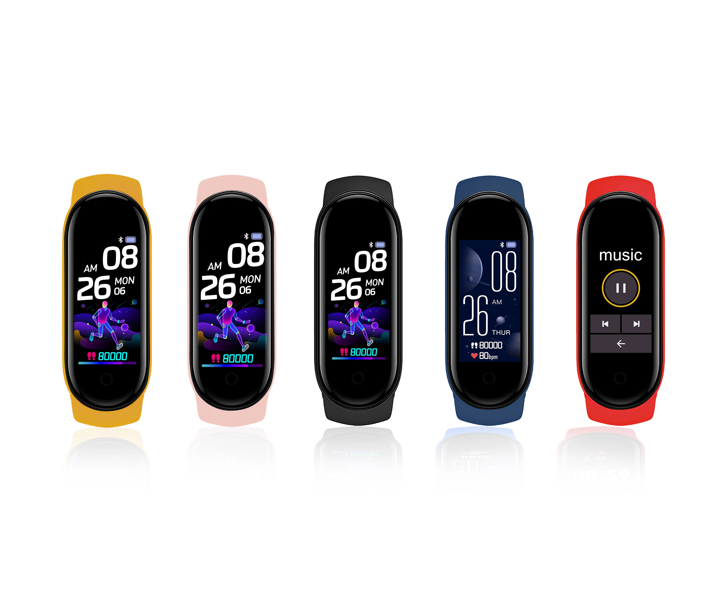 Фитнес-трекер Mi Band 5 глобальная версия новейший цветной экран умный Браслет монитор сердечного ритма водонепроницаемый спортивный смарт-браслет