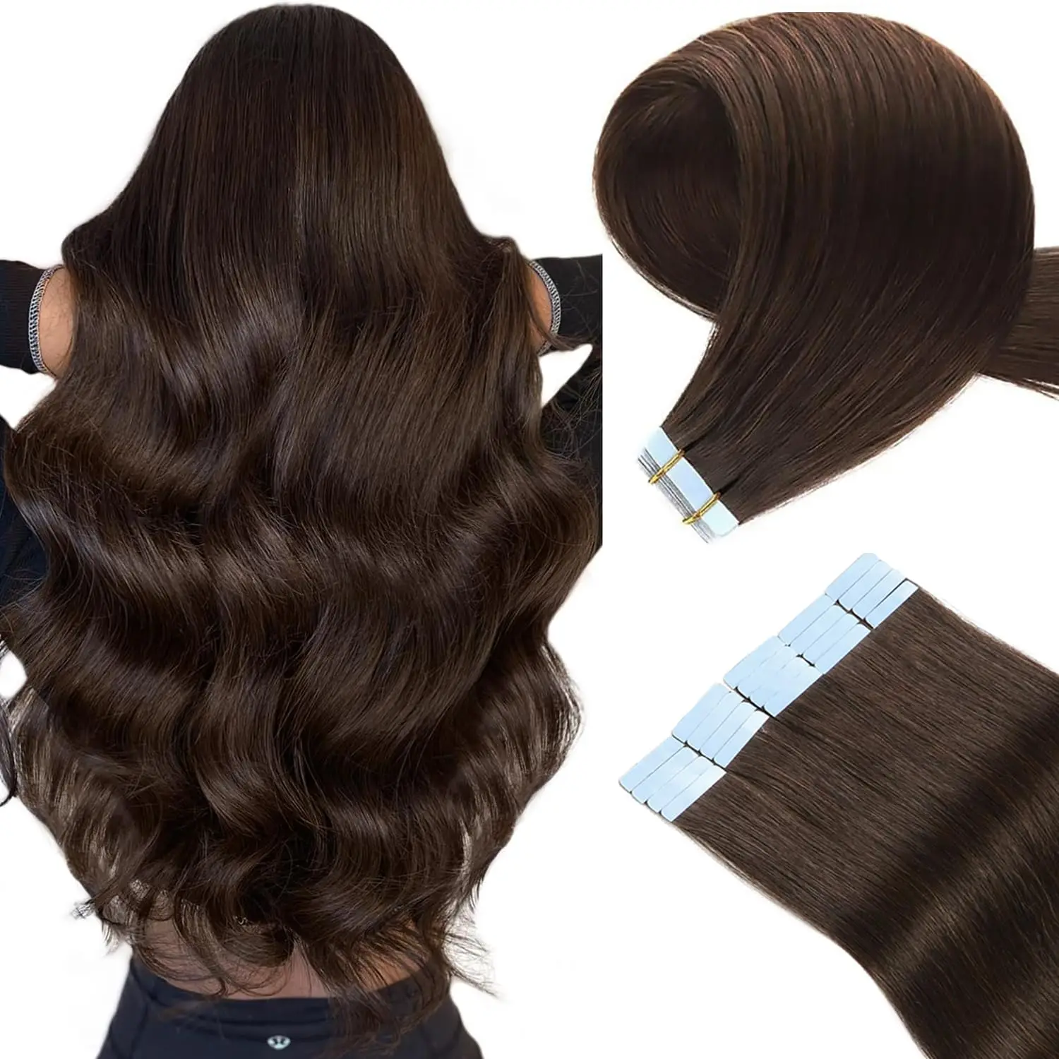 30-дюймовая лента для наращивания Remy 100% толстая кожа 100 г/40 шт. клей натуральных человеческих волос