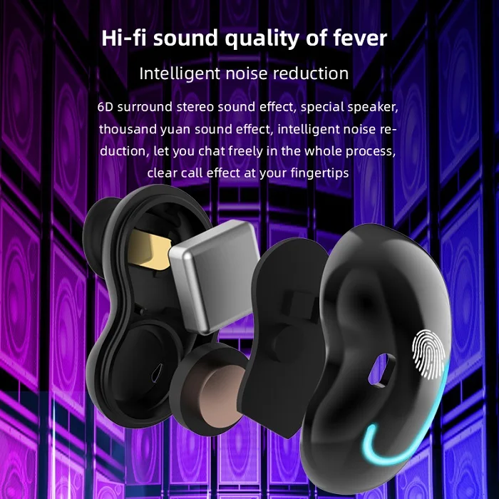 Waterproof Gaming earbuds Breathing Light Touch Control In-ear Headset Auriculares TWS Earphones 5.1 wireless mini bt headphones