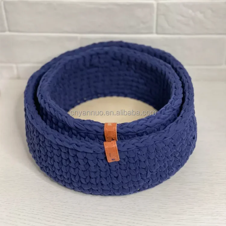 Crochet Patterns Custom Cotton Woven Organizers Storage Nursery Bin Kids Braided Easter Storage Baskets for Toys