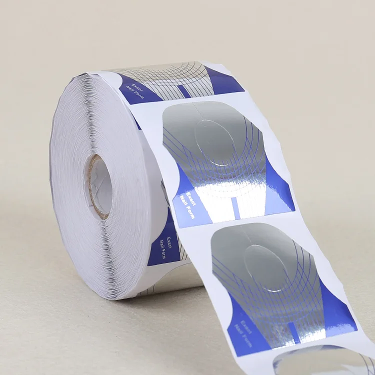 Free Custom Holographic paper Nail Forms 180G Crystal Gel Nail Form for professional nail salon