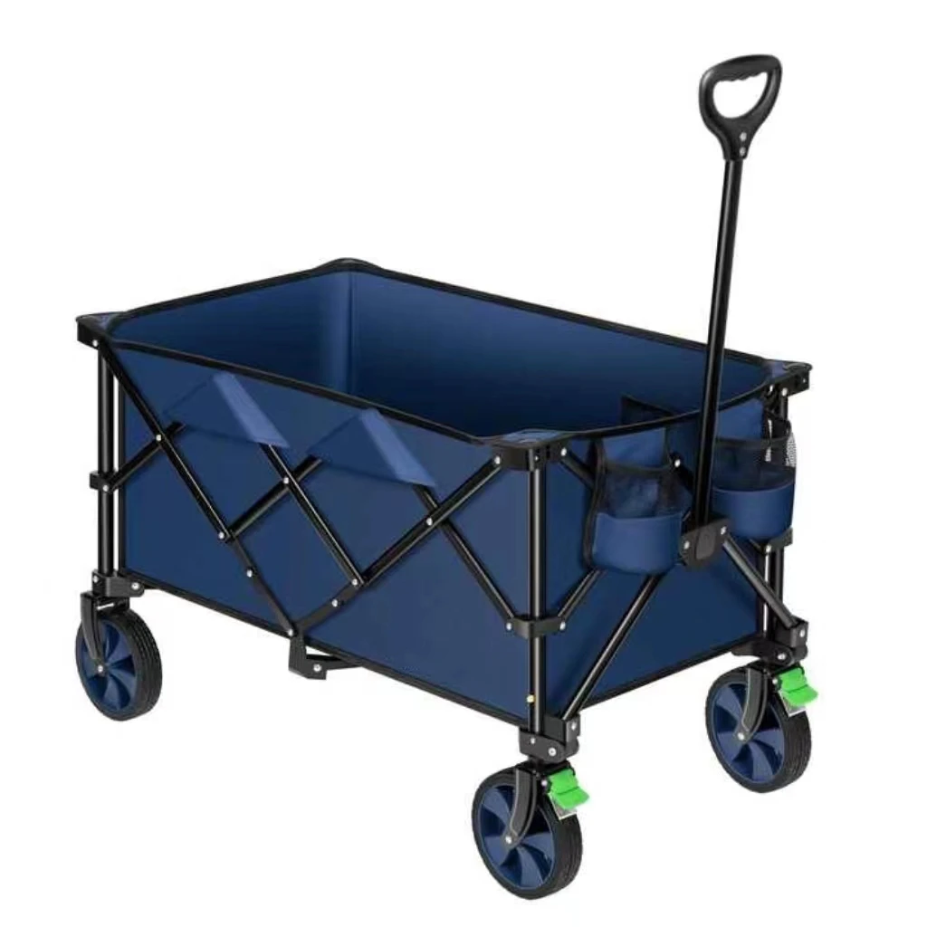 Heavy Duty 4 Wheels Collapsible Folding Wagon Outdoor Utility Large Capacity Beach Shopping Camping Cart Foldable