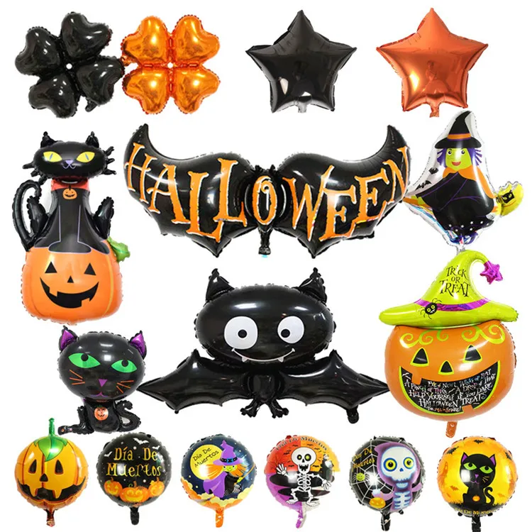 New products halloween party decoration foil balloons halloween pumpkin shape skull balloon toy wholesale