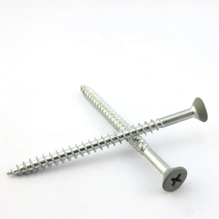 Coated head  white zinc plated countersunk wood lag screws confirmate screw