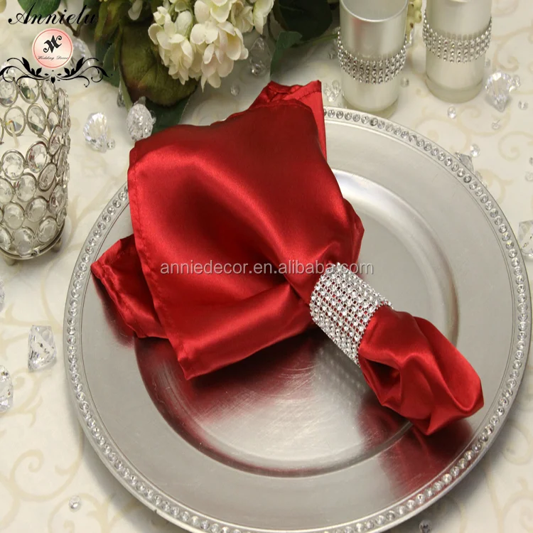 Wholesale fancy satin napkin sanitary napkin for wedding party table decorations use napkins for wedding centerpieces