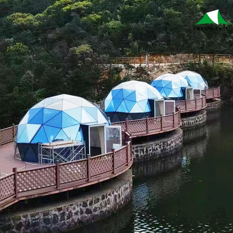 OEM Geo Dome House Big Geodesic Dome Kit Tents Glamping Garden Glass Polycarbonate Igloo Glass Dome House