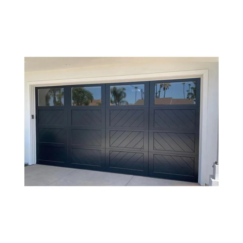Mahogany Wood Sectional Garage Door Aluminum Overhead Insulated 9x8 Flap Wooden Garage Door  walnut wooden garage door on Sale