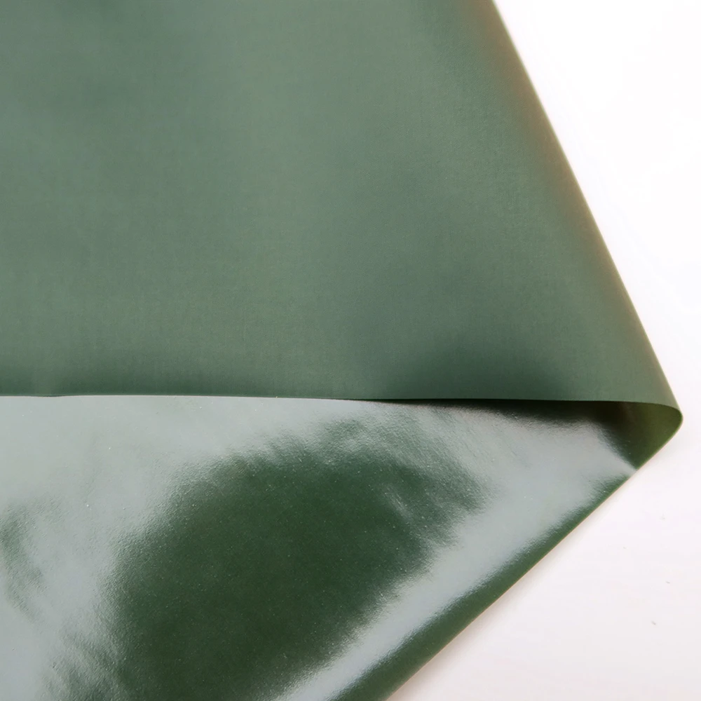 Airtight TPU Film Green 20D Nylon TPU laminated Fabric Waterproof No-Breathable TPU Outdoor Fabric