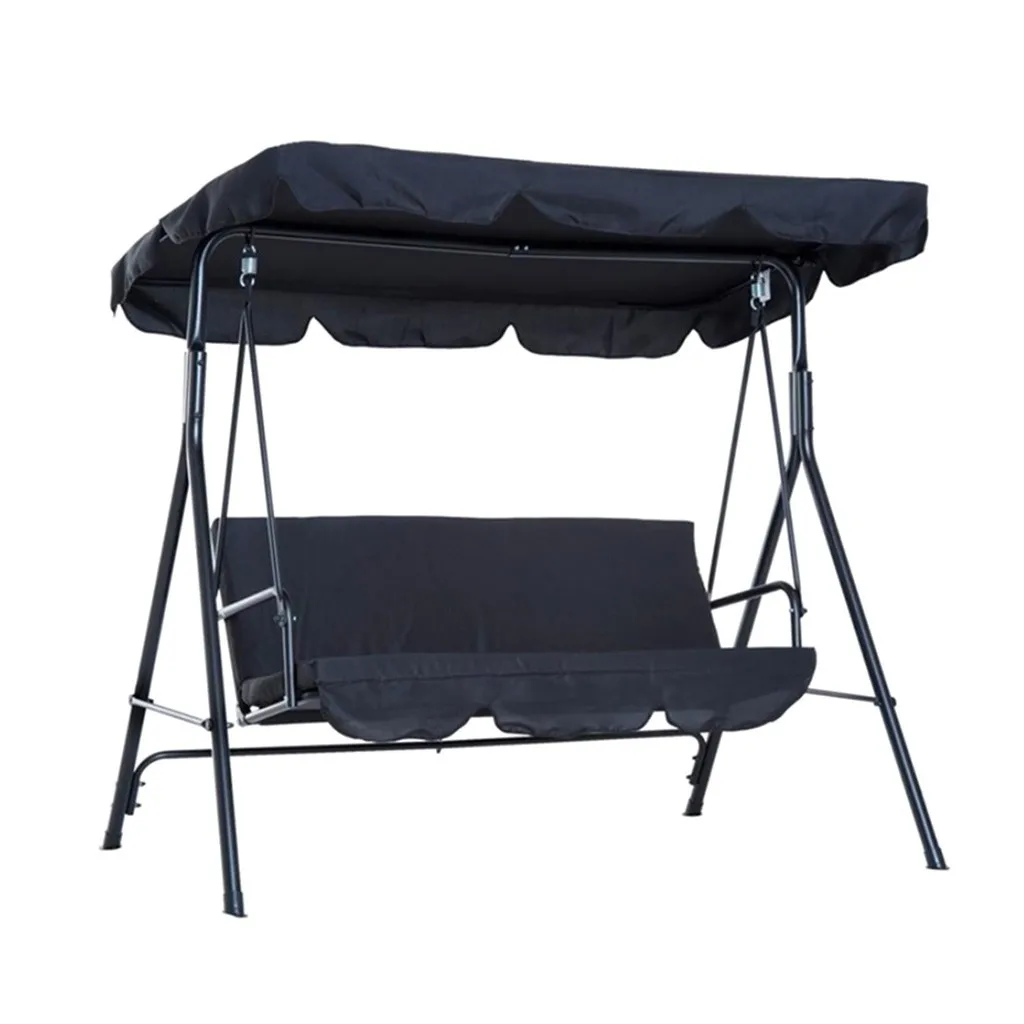 Outdoor Furniture 3 Seats Swing Chair with Canopy Water Repelling Material Mental Frame