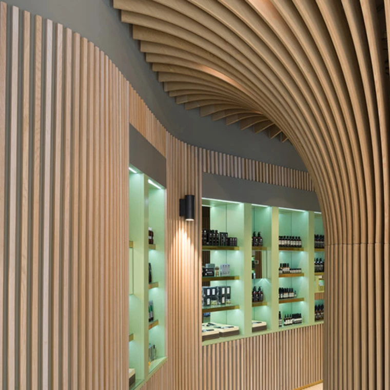 Suspended Decorative Integrated Ceil Aluminum Wood Grain Baffl Artistic Ceilings