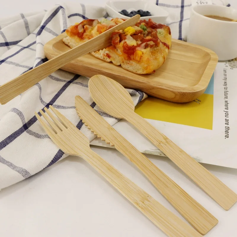 Wholesale  disposable bamboo spoon fork and knife set
