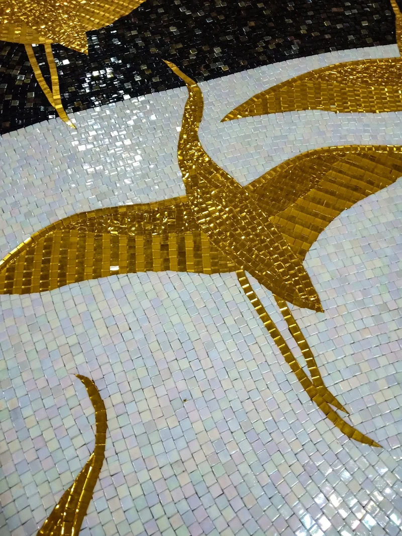 Modern Craft Murals Square Glass Mosaic Tile for TV Background and Kitchen Backsplash Decoration tiles glass mosaic