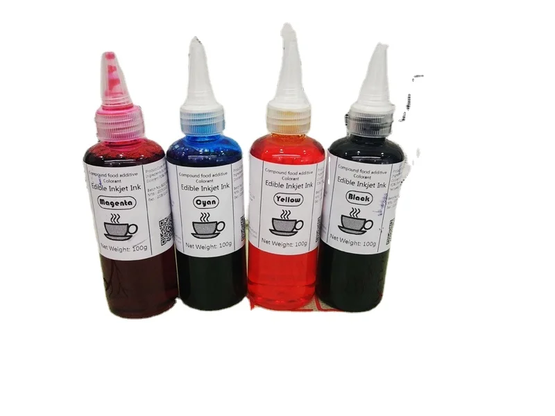 Edible inkjet ink suitable for multiple digital printing machines with bright colors and smooth ink output
