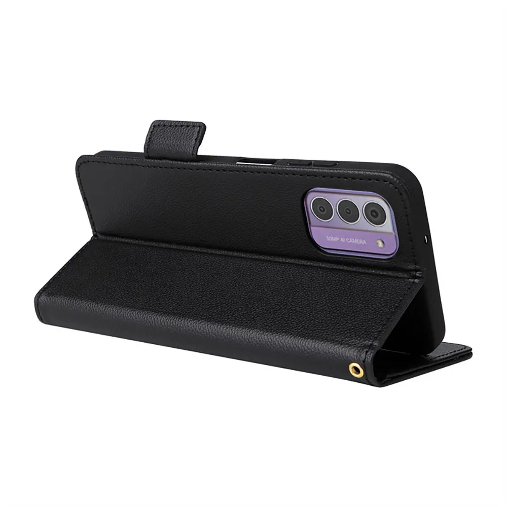 Soft  PU Leather Mobile Phone Case with Customized Logo Matte Cover With Handle Straps Card Wallet For Nokia G42 C300