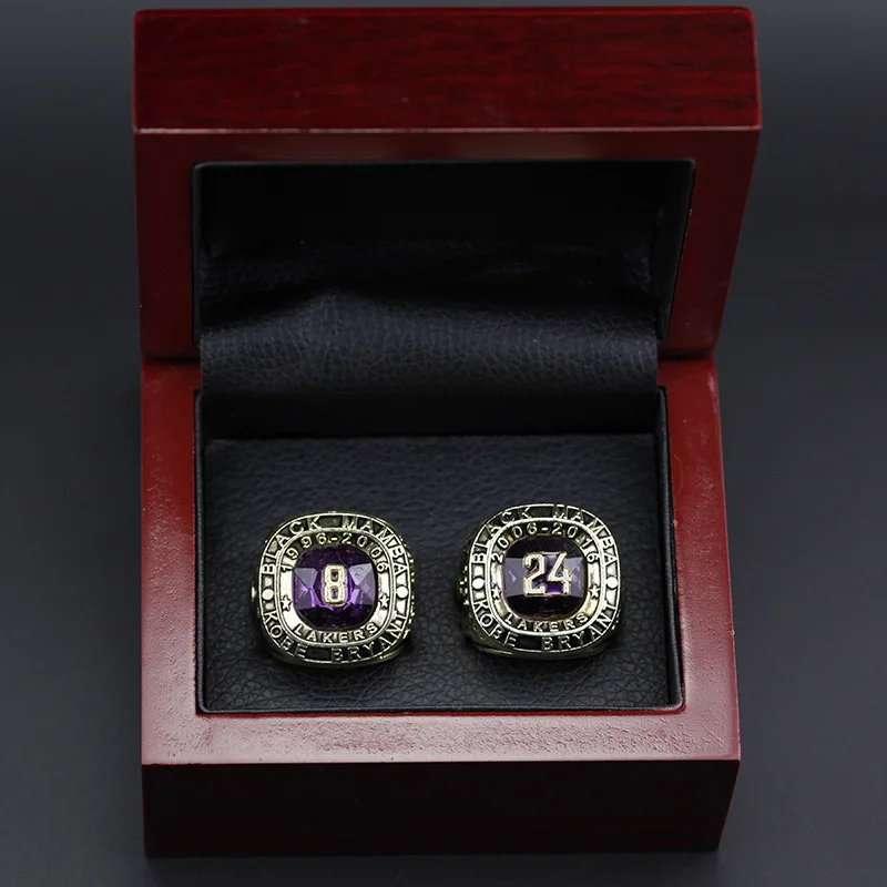 Кольца чемпионата NB A Los Angeles Lakers № 8 и 24 с бокс-сетами из сплава кольца по баскетболу высококачественные
