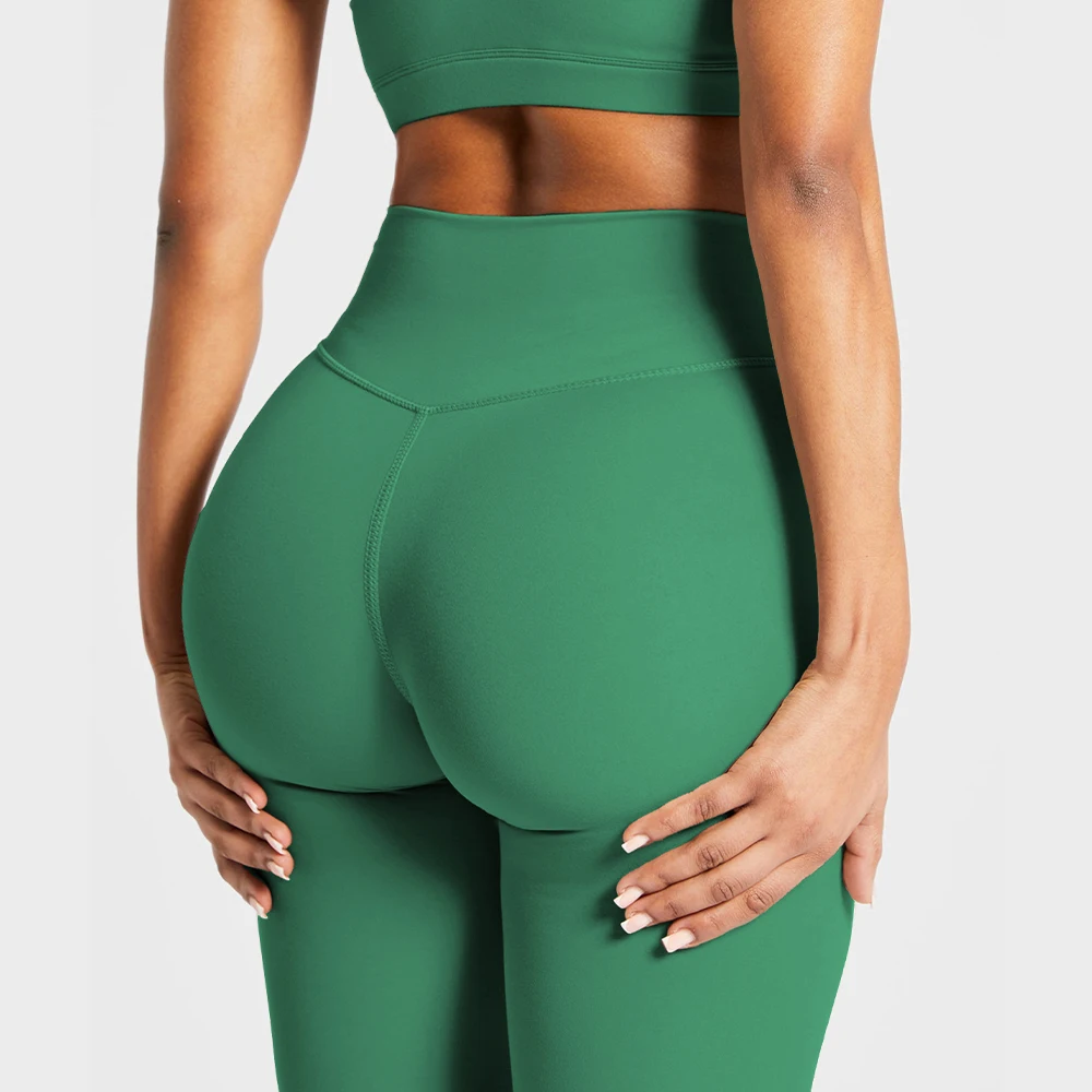 Custom Logo Nylon Soft Gym Athletic Tights V Shape Fitness Yoga Leggings Tummy Control Butt Hips Lifting Workout Yoga Leggings