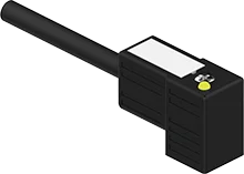 Gsee C type AC/DC  IP67 waterproof show LED and reduces Industrial solenoid valve Socket with  PVC PUR cable