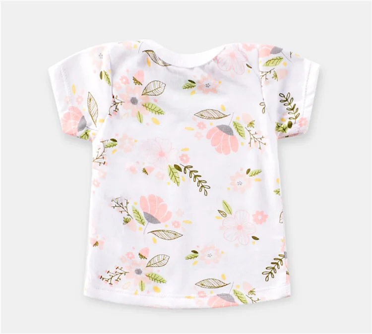 girls clothes pure cotton tops t-shirt toddler infant short sleeve new 2 to 7 years baby fashion printed fruit girl clothing