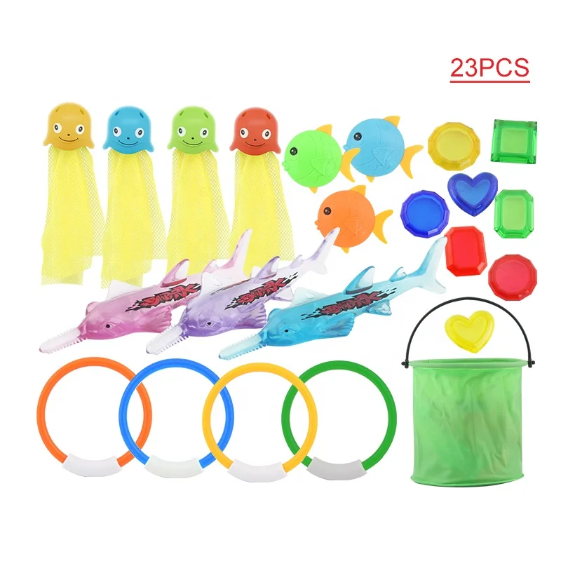 Jinying Popular Summer Swimm Pool Dive Toys Set For Kids Under Water Treasures Diving Game