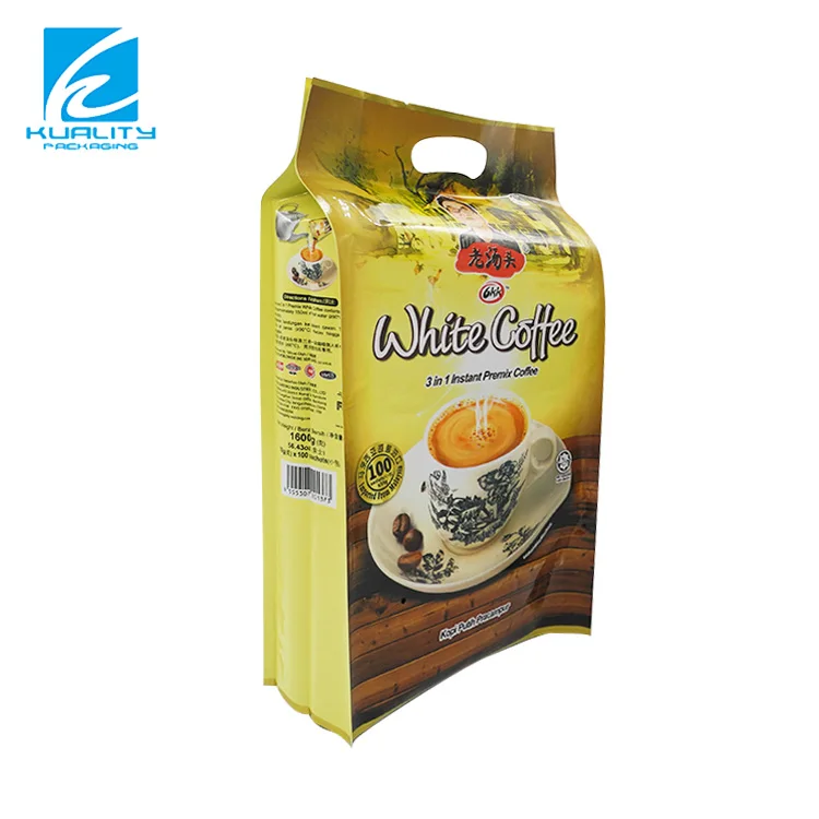 Custom printed laminated plastic side gusset heat seal coffee beans in bags wholesale